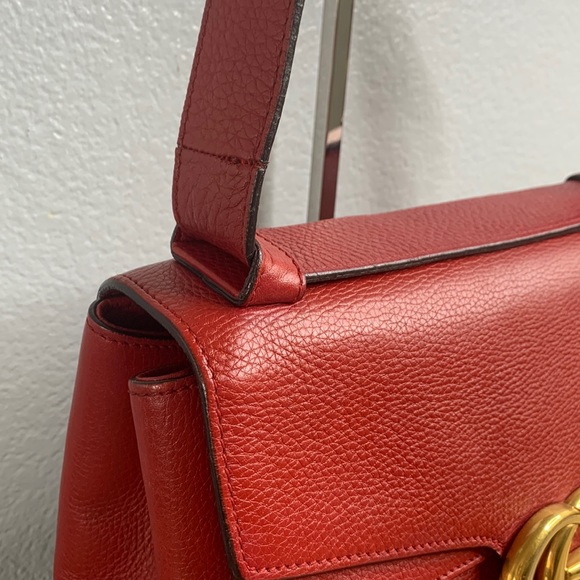 ❤️❤️SOLD❤️❤️Gucci GG marmont Borsa red leather shoulder bag - Picture 13 of 17